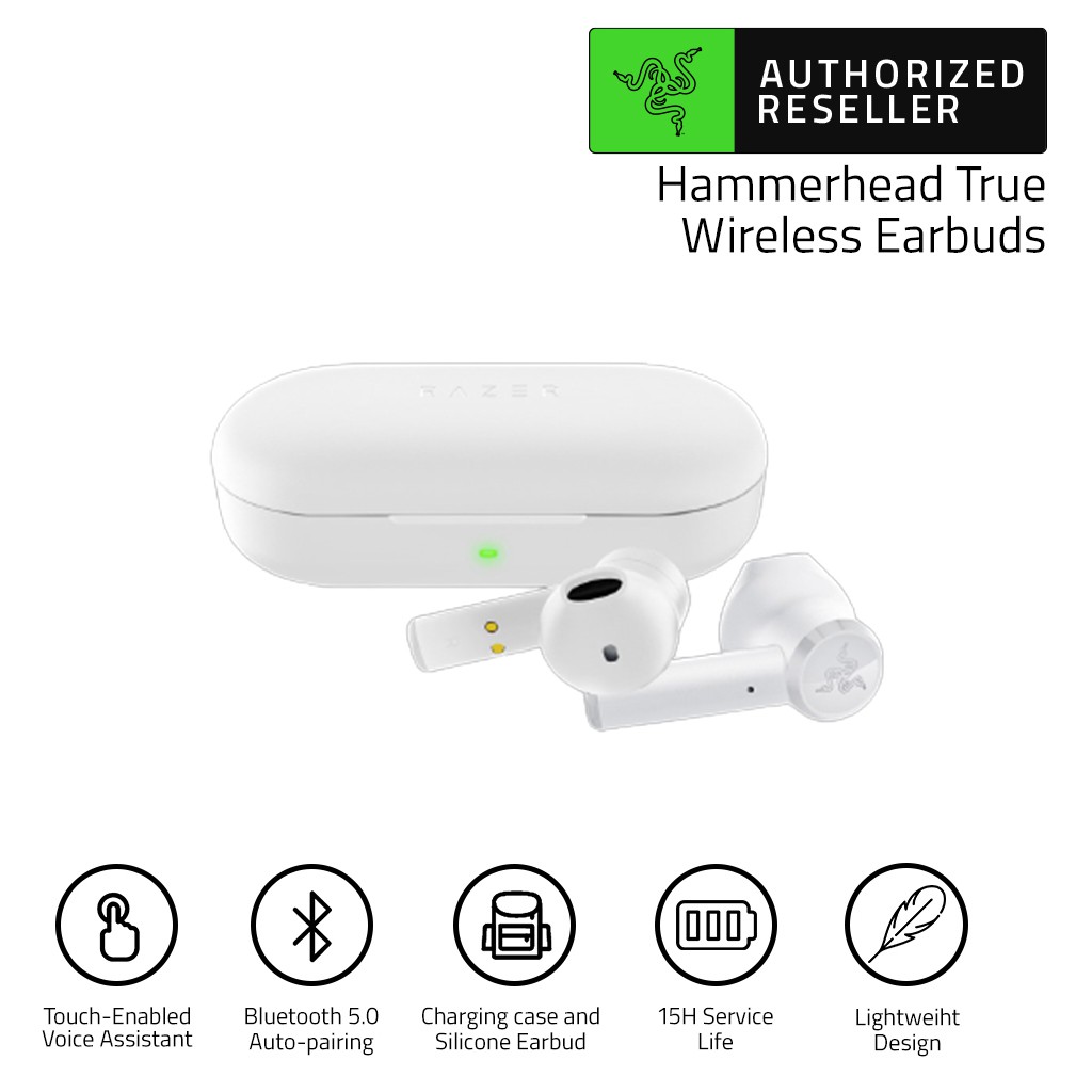 Razer Hammerhead True Wireless Earphones Bluetooth 5 0 Ipx4 Touch Control Tws With Charging Case Mercury ห ฟ งไร สาย Shopee Thailand