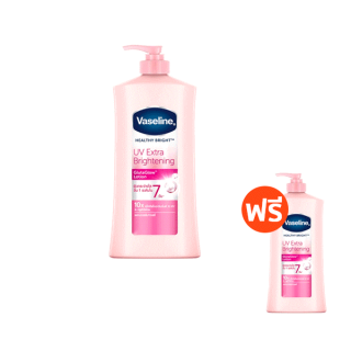 [ซื้อ 1 แถม 1] VASELINE วาสลีน เฮลธี ไวท์ ยูวี ไลท์เทนนิ่ง โลชั่น ชมพู 570 มล.