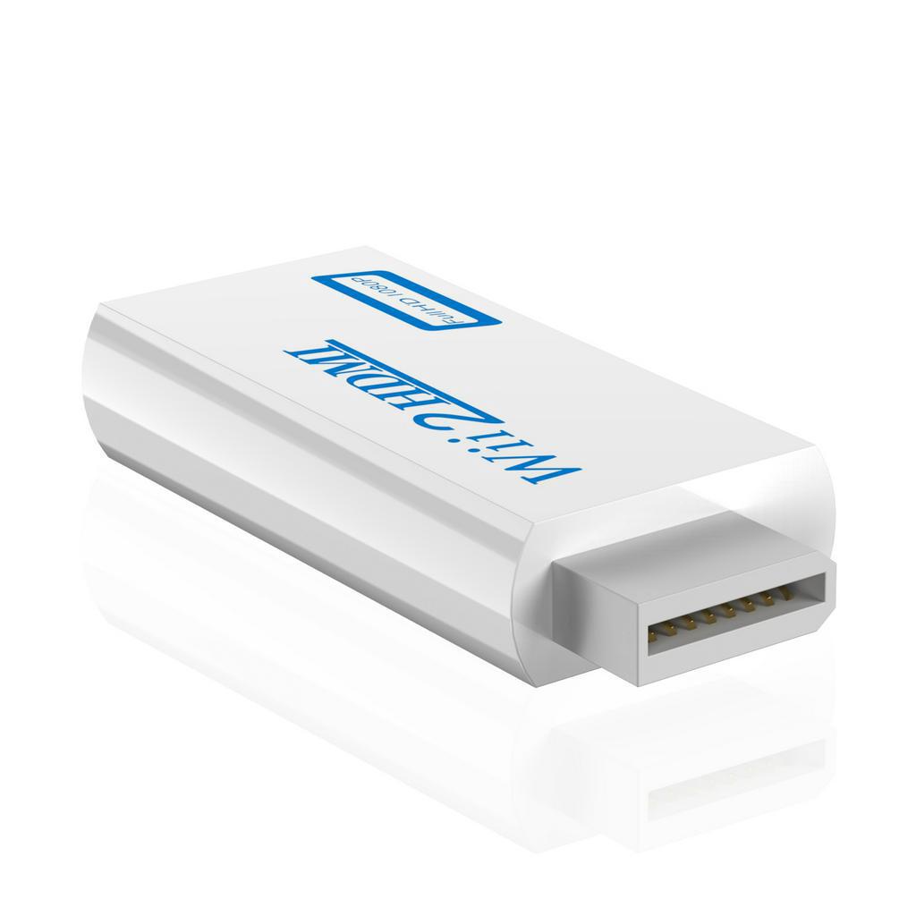 อะแดปเตอร์ Wii เป็น HDMI, ตัวแปลง Wii เป็น HDMI, อะแดปเตอร์ Wii HDMI พร้อมแจ็คเสียง 3.5 มม. และเอาต์พุต HDMI 1080p 720p เข้ากันได้กับโหมดจอแสดงผล Wii ทั้งหมด