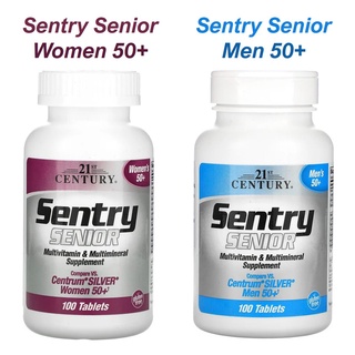 Sentry Senior, Multivitamin &amp; Multimineral Supplement, ผู้หญิงวัย 50+, ผู้ชายวัย 50+ 100 เม็ด, 21st Century