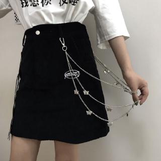 Hip-hop retro multi-layer butterfly pants chain waist chain accessories