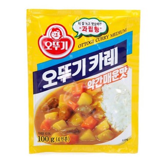 OTTOGI 카레약간매운맛 ผงเครื่องแกงกระหรี่ สูตรเผ็ดกลาง100g