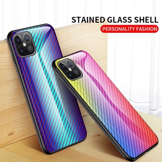 Huawei Nova 7i 7 7 Pro 7 Se Fashion Carbon Pattern Glass Cover Full protection phone case