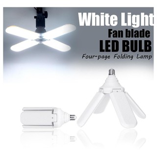 หลอดไฟ LED ทรงใบพัดพับเก็บได้ Fan Blade LED Bulb 80W  4แฉกขั้ว: E27 กำลังไฟ 80W