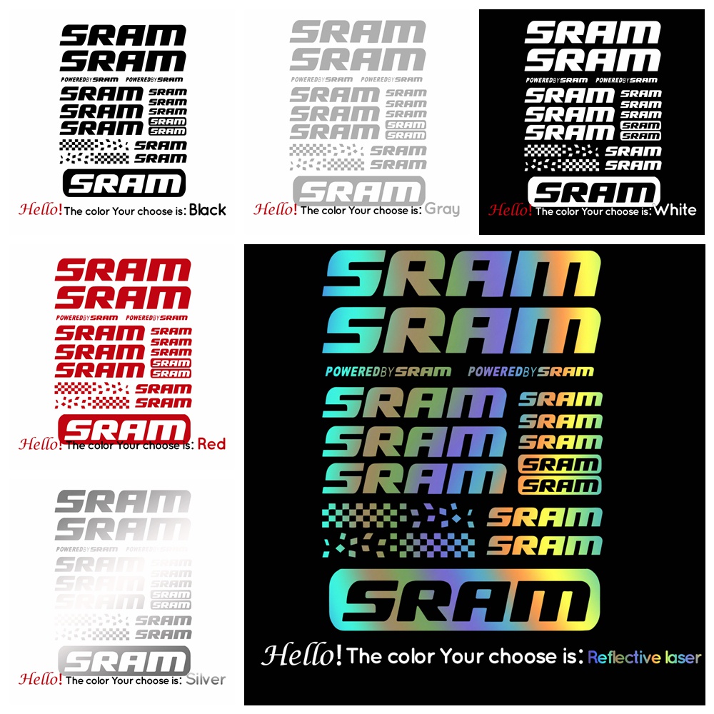 สติกเกอร์ไวนิลสำหรับจักรยาน Sram frame MTB