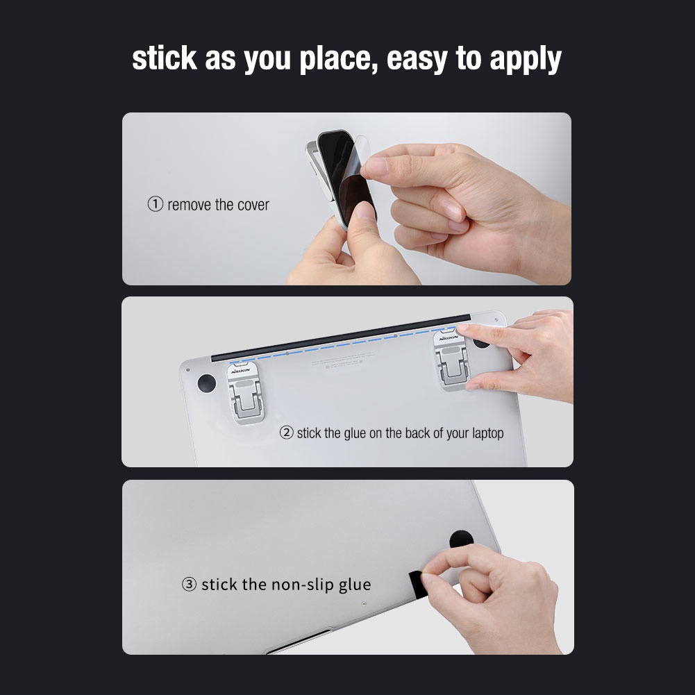 Nillkin Mini แบบพกพา 14-17 นิ้วขาตั้งแล็ปท็อปสากลอลูมิเนียม MacBook Desktop Holder Cooling