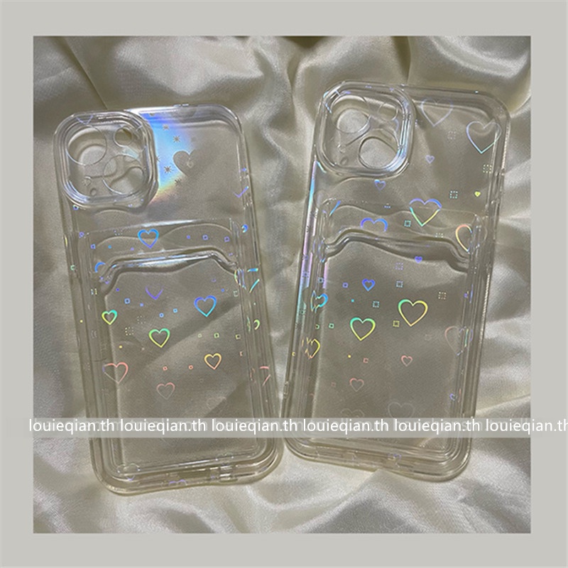 เคสโทรศัพท์มือถือใส แบบนิ่ม ลายหัวใจ กันกระแทก สําหรับ iPhone 16 15 14 Pro max 13 Pro max 11 12 Xr 6 7 8 Plus X Xs max Se 2020