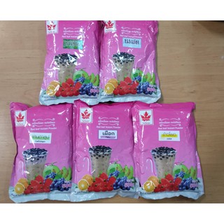 เครื่องดื่มผง ตราใบไม้แดง รส เผือกหอม นมสด ชาเขียว แคนตาลูป ข้าวโพด 500g