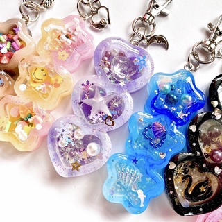 |🌟Handmade Resin🌟| พวงกุญแจเรซิ่นดังโงะรูปหัวใจ/ดาว🍡
