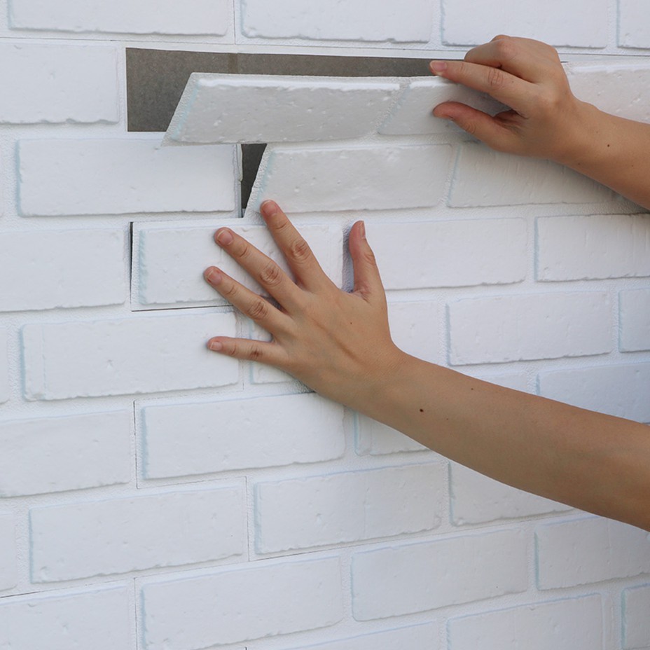 วอลเปเปอร์ 3D DIY Wallpaper Sticker Brick Panel แผ่นติดผนัง แผ่นตกแต่งผนัง ติดเองได้ แผ่นอิฐ ผนังเบา ภายใน ภายนอก ลายอิฐ รูปที่ 6