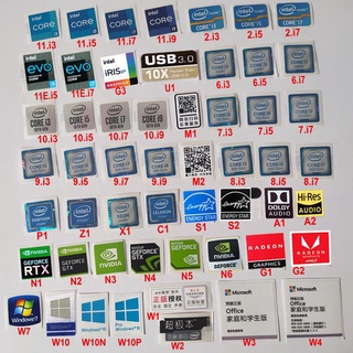 สติกเกอร์ฉลาก CPU โน้ตบุ๊ก Intel I3 i5 i7 i9 NVIDIA RTX GTX