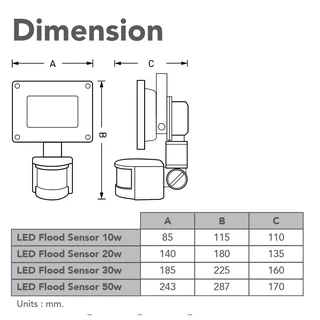 [ ลดราคา ] EVE โคมฟลัดไลท์ แอลอีดี LED เดินผ่านแล้วติด รุ่น SENSOR ขนาด 20 ถึง 50 วัตต์ แสงขาว 6500K