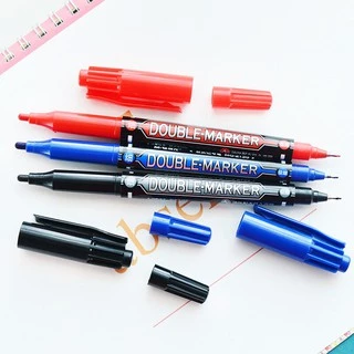 ปากกาเขียนแผ่นซีดี ลบไม่ได้ 2 หัว ตราเอ็มแอนด์จี M&G สีดำ แดง น้ำเงิน รุ่น 2130 permanent marker