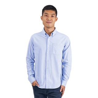 Han&amp;Co.Oxford Shirt Long Sleeve-Blue เสื้อเชิ้ตแขนยาวสีBlue(สีฟ้า)