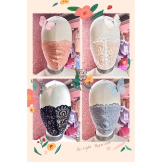 NEW!!! แมสลูกไม้ผ้ายืด🌷🍑HISO LACE MARK🍑🌷