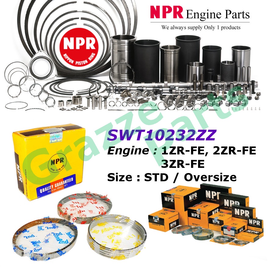 NPR ชุดแหวนลูกสูบ SWT10232ZZ สําหรับ Toyota Altis 1.6 1.8 ZRE141 ZRE142 1ZR 2ZR 1ZR-FE 2ZR-FE (80.5 
