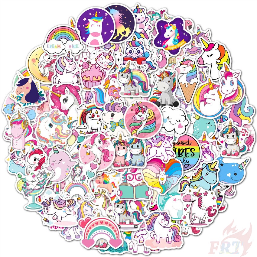 100ชิ้น/เซ็ต ❉ สติ๊กเกอร์ C สีรุ้ง ยูนิคอร์น ซีรีส์สีสันสดใส ❉ สติ๊กเกอร์ DIY แฟชั่น Doodle กันน้ํา 
