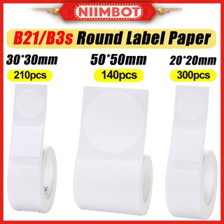 Niimbot B21 / B3S สติ๊กเกอร์ฉลากกระดาษทรงกลมสีขาวสําหรับติดป้ายอาหาร