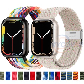 สายนาฬิกาข้อมือไนล่อน สําหรับ iWatch Series Ultra 8 7 6 SE 5 4 3 2 1 ขนาด 49 มม. 41 มม. 45 มม. 44 มม. 40 มม. 42 มม. 38 มม.