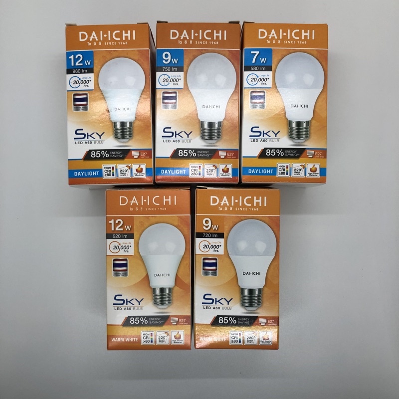 Daichi LED A60 Bulb 15w, 12w, 9w, 8w, 7w, 6w, 4w
