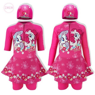 ชุดว่ายน้ำเด็ก ผ้ากันรังสียูวี My Little Pony โพนี่ (ลิขสิทธ์แท้) แถม หมวก และ ถุงใส่ชุด ชุดว่ายน้ำเด็กหญิง