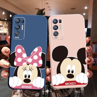 เคสซิลิโคนนิ่ม ขอบตรง ลายมิกกี้ มินนี่เมาส์ สําหรับ OPPO Reno6 Z 5G Reno 5 Pro 4 4G 3 Reno2 Z F