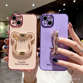 เคสโทรศัพท์มือถือ กันกระแทก กันรอยกล้อง ลายหมีน่ารัก พร้อมขาตั้ง สําหรับ Oppo F1S F5 F7 F9 F11 Pro F17Pro F19 Pro Plus A94 4G F19 Pro Reno5F F19 Pro Plus 5G Reno6Z 5G A74 4G F19 F19S A95 4G F17Pro A93 Reno4Lite Reno4F