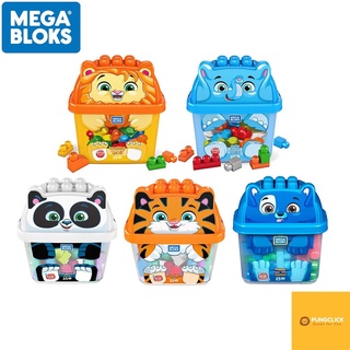 Mega Bloks บล็อคตัวต่อ ถังเก็บรูปสัตว์น่ารัก Animal Buckets Assortment (25 PCS) ของเล่นเสริมพัฒนาการ 25 ชิ้น ของแท้