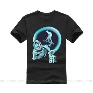 [S-5XL]เสื้อยืดลําลอง คอกลม พิมพ์ลาย BMX Cross Skull X Ray Overd เข้ากับทุกการแต่งกาย สําหรับผู้ชาย 582569