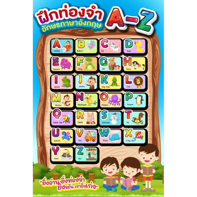 ป้ายไวนิล ABC โปสเตอร์ a-z ABC