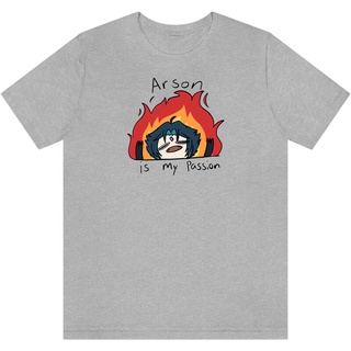 เสื้อยืดผ้าฝ้ายพรีเมี่ยม เสื้อยืดผ้าฝ้าย พิมพ์ลาย Arson Is My Passion แฟชั่นฤดูร้อน สไตล์สตรีท สําหรับผู้ชาย