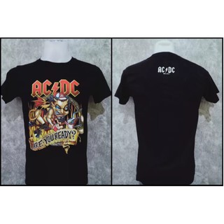 เสื้อวงคอกลม สกรีนลาย ACDC หน้าหลัง