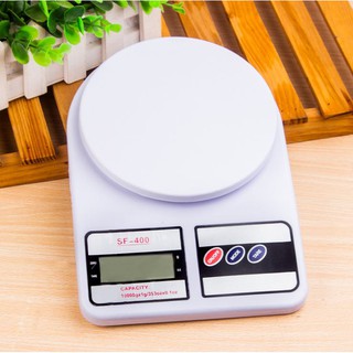 เครื่องชั่ง Electronic Kitchen Scale เครื่องชั่งน้ำหนักอาหาร 10000g รุ่น SF-400 แถมถ่าน 2 ก้อน (สีขาว)