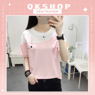 QKshop 🥕🐇 เสื้อยืดคอกลมลายน้องกระต่ายน้อยสุดตั๊ลล้ากกกก ผ้าดีมากใส่สบายสุดๆ ราคาก็สบายกระเป๋าสุดๆเลยจ๊ะ💸