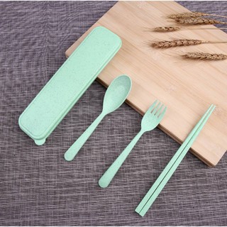 SET ช้อน+ส้อม+ตะเกียบ ขนาดพกพา***สินค้าพร้อมส่ง