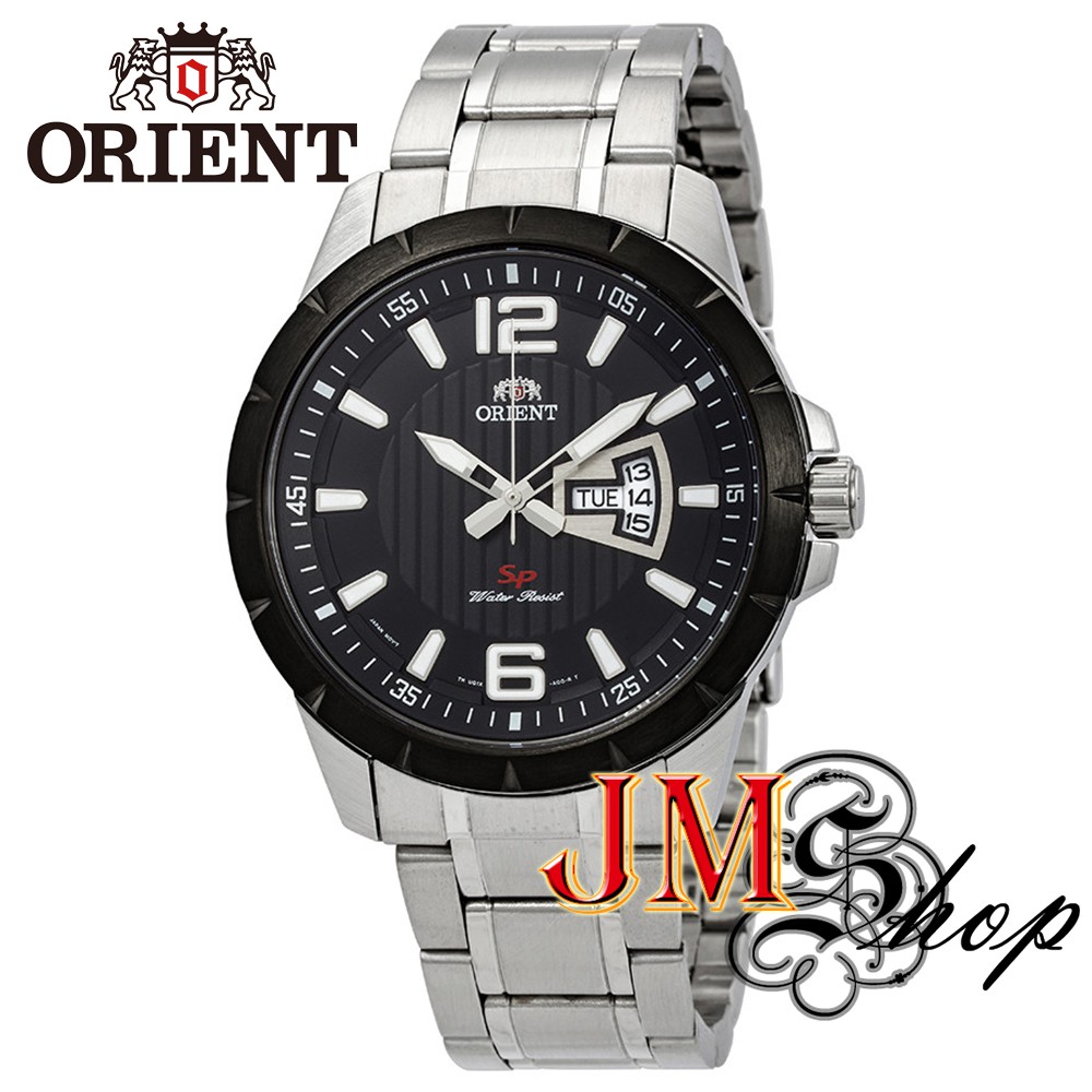 Orient Sport Black Dial นาฬิกาข้อมือผู้ชาย สายสแตนเลส รุ่น FUG1X001B (หน้าปัดสีดำ)