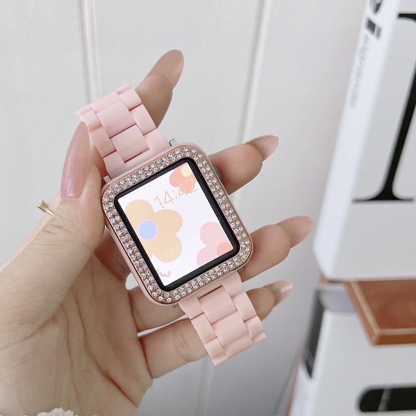 Strap + Case Plastic i watch strap Watch Series 9 8 7 se 6 5 4 3 2 1 Band Wrist band size 41mm 45mm 