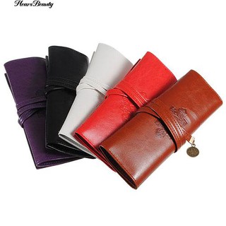 ☺♡ Vintage Roll Faux Leather เครื่องสำอางค์ดินสอเขียนขอบปากกา