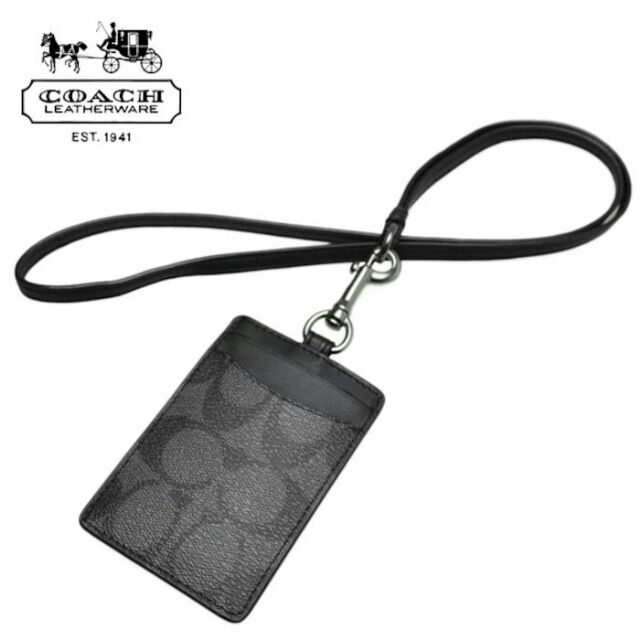 coach card holder lanyard