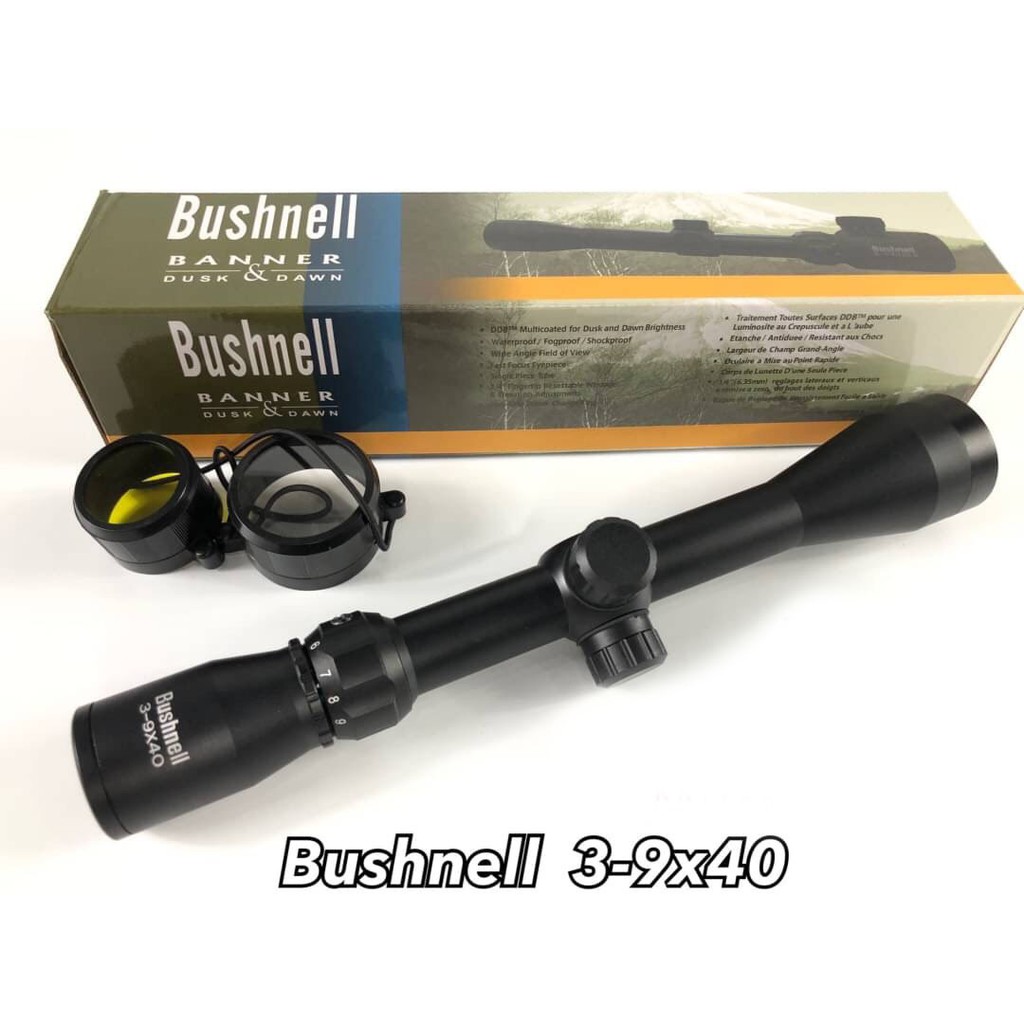 กล้อง Bushnell 3-9x40  แบบมาตราฐาน   ซูม 3-9 เท่า ระยะที่ 50-80 เมตร หน้ากว้าง 40 มิลลิเมตร