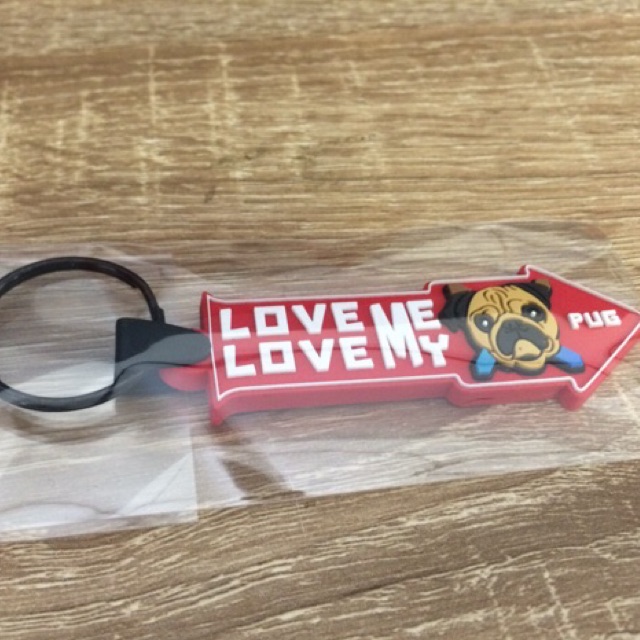 พวงกุญแจยาง ปั๊ก Pug dog