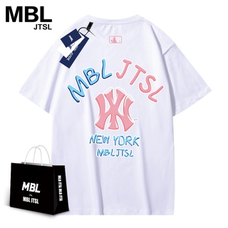 Mbl ผู้ชายและผู้หญิง คู่รัก เสื้อยืดกีฬา แขนสั้น แฟชั่นลําลอง ฤดูใบไม้ผลิ และฤดูร้อน หลวม น้ํา ผ้าฝ้าย สตรีท ใหม่