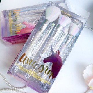 Nee Cara Colorful Unicorn Makeup Brush With Leather Travel Pouch 10 Pieces แปรงแต่งหน้ายูนิคอร์น มี 10 ชิ้น ในหนึ่งเซ็ต