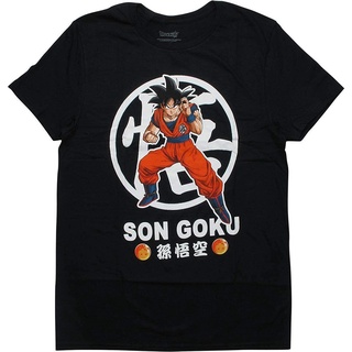 ♝♗✈เสื้อแขนสั้น การ์ตูน Dragon Ball Super Son Goku Kanji Mens T-Shirt เสื้อยืดอนิเมะ