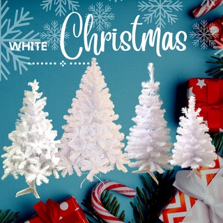 ต้นคริสต์มาส สีขาว สวย พร้อมส่ง🎄 งานไทย คุณภาพดี ใบไม่ร่วง White Christmas tree (2-4 ฟุต)(60-120 cm)