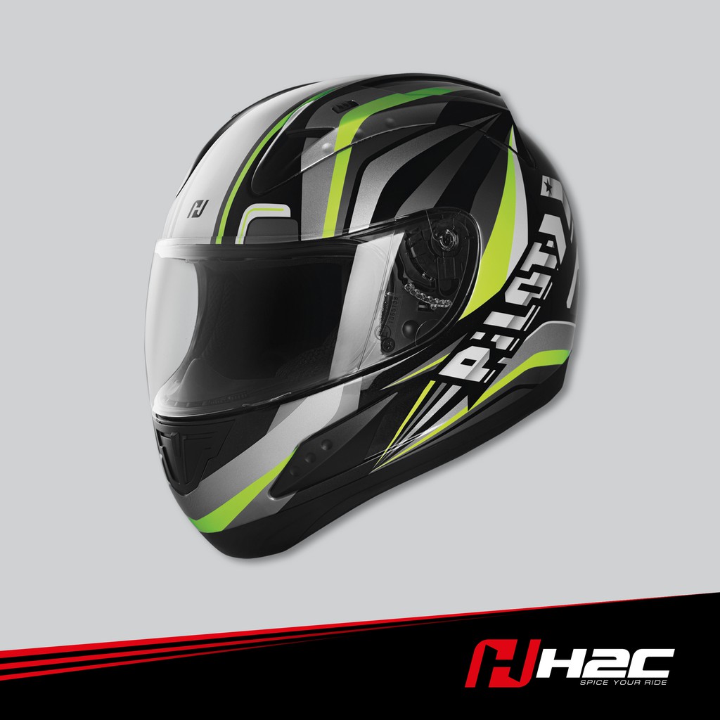 [ลิขสิทธิ์แท้] Honda H2C หมวกกันน็อก PILOT เต็มใบ สีเขียว