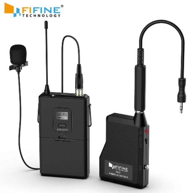 Fifine 20Channel UHF Wireless Lavalier Lapel Microphone System with Bodypack Transmitter, Mini