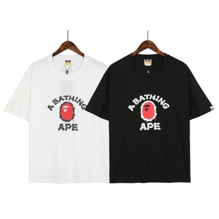 ราคาต่ำสุดเสื้อยืดแขนสั้น ผ้าฝ้าย พิมพ์ลาย Bape แฟชั่นสําหรับผู้ชาย และผู้หญิงS-3XL