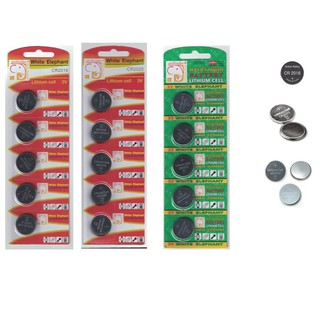 ถ่านกระดุม 3V Lithium button cell CR2016 , CR2025 , CR2032 ตราช้างเผือก