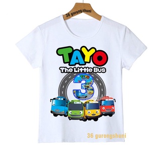 เสื้อยืด พิมพ์ลายการ์ตูนอนิเมะ Tayo the Little Bus 1 2 3 4 5 6 7 สําหรับเด็กผู้ชาย ผู้หญิง